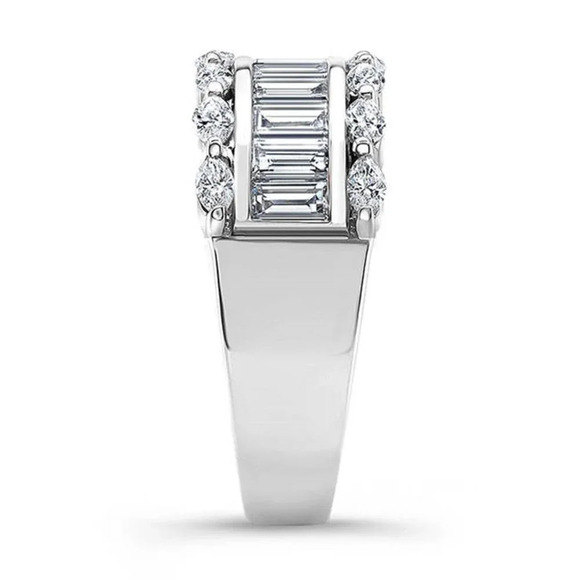 ✨ Three Layer Gems Eternity Zircon Silver Fashion Ring for Women, EVGG1420 - Picture 4 of 7